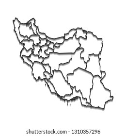 Map of Iran - High detailed on white background. Abstract design vector illustration eps 10.