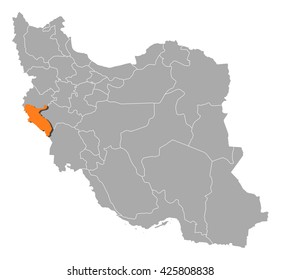 Map - Iran, Ilam