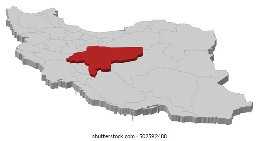 Map - Iran, Isfahan - 3D-Illustration