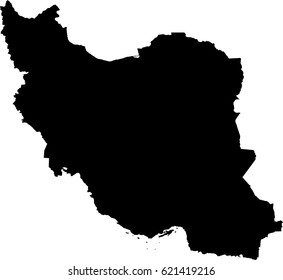map of iran , isolated on white background.