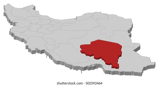 Map - Iran, Kerman - 3D-Illustration
