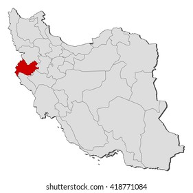 Map - Iran, Kermanshah