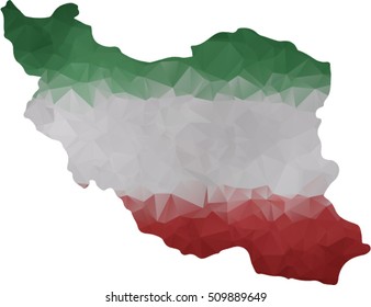 Map of Iran, low poly vector graphic