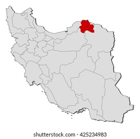 Map - Iran, North Khorasan