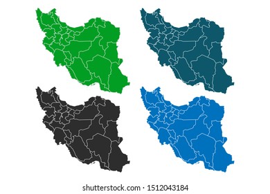 map of iran. original map.variety of colors on white background. Vector illustration eps 10.