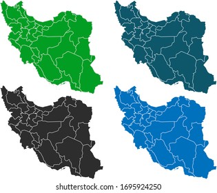 map of iran. original map.variety of colors on white background. Vector illustration eps 10.