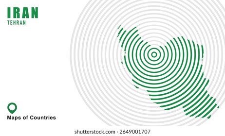 Mapa do Irã, Mapa político. Teerã. Capital. Série de mapas vetoriais de países do mundo. Ilustração de Vetor em Espiral.