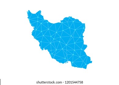 Map of Iran from Polygonal wire frame low poly mesh,Iran map Vector Illustration EPS10.