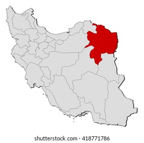 Map - Iran, Razavi Khorasan