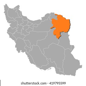 Map - Iran, Razavi Khorasan