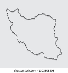 Map of Iran with shadow on gray background.eps10