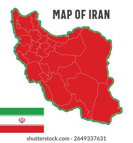 Mapa de Irán Mostrando las provincias Vector Ilustración de stock Diseño