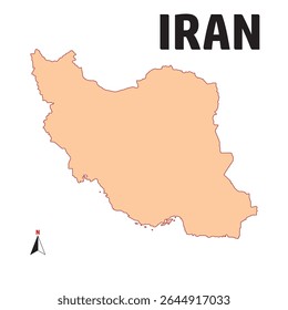 map of Iran state in middle east. flat illustration for geography, politics, history, education, news discussion. Islamic Republic of Iran borders.