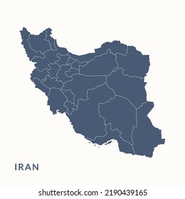 Map of Iran. Iran map vector illustration.