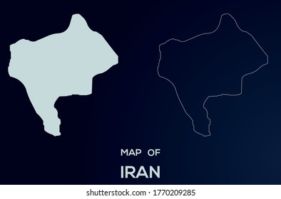 Karte des Iran Vektor Silhouette einzeln.Abstraktes Design, Hohe detaillierte Silhouette-Illustration. Vollständige Bearbeitbare Iran-Karte Vektordatei.