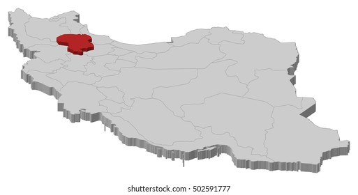 Map - Iran, Zanjan - 3D-Illustration