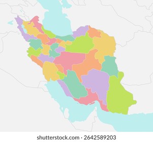 Map of Iranian provinces Vector illustration | no text