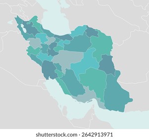 Map of Iranian provinces Vector illustration | no text