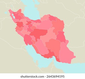 Map of Iranian provinces Vector illustration | no text