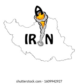 Map of Iran.missile Iran image. Iran versus USA.Vector illustration