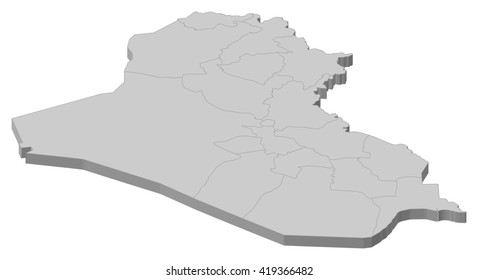 Map - Iraq - 3D-Illustration