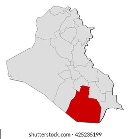 Map - Iraq, Al Muthanna