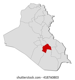 Map - Iraq, Al-Qadisiyyah