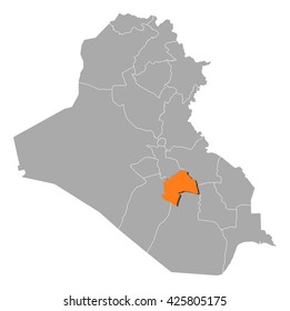 Map - Iraq, Al-Qadisiyyah