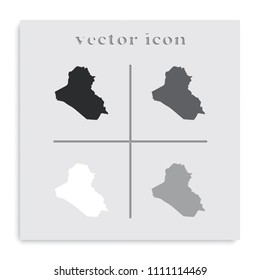 Map of Iraq black and white vector icon.