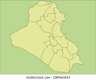 Map of Iraq blank line vector