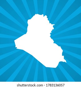 Map of Iraq blue comic pop art vector.