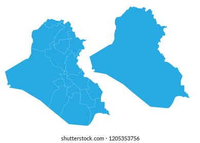 Map - Iraq Couple Set , Map of Iraq,Vector illustration eps 10.