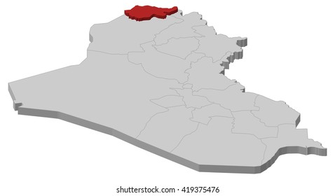 Map - Iraq, Dohuk - 3D-Illustration