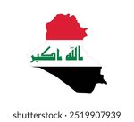 Map of Iraq in flag, National Day of Iraq, Independence Day, Iraq, Vector illustration of Iraq flag on white background, Editable vector Design of flag on a white background