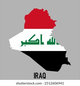 Karte von Irak mit Flagge, Vektorgrafik