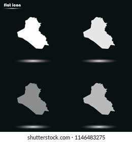 Map of Iraq grayscale vector icon.
