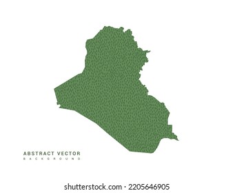 Mapa del esquema verde simple del Iraq. Vector de diseño de línea mínimo estilizado.