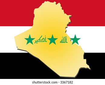 Karte Irak und irakische Flaggengrafik