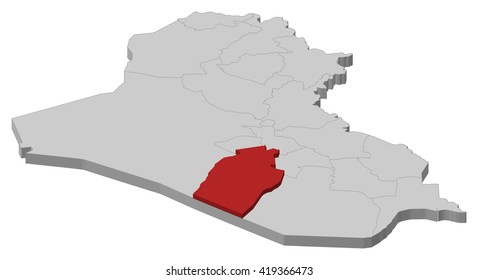 Map - Iraq, Najaf - 3D-Illustration