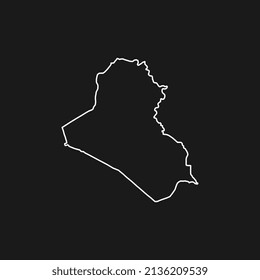 Map of Iraq on Black Background
