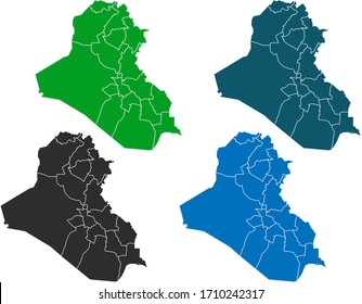 map of iraq. original map.variety of colors on white background. Vector illustration eps 10.