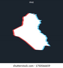 Map of Iraq Vector Design Template On Dark Background.