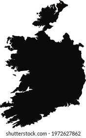 Map of Ireland, Black contour of Ireland