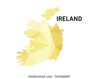Map Ireland country polygon. Icon symbol isolated on white background. Vector illustration.