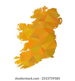 Map of Ireland - Gold Polygonal Design For Your. Vector illustration eps 10.