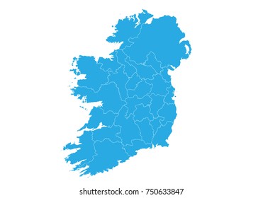 Map of ireland. High detailed vector map - ireland.