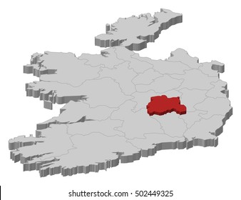 Map - Ireland, Laois - 3D-Illustration