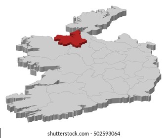Map - Ireland, Sligo - 3D-Illustration