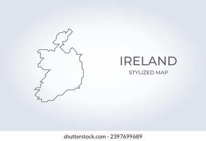 Mapa de Irlanda en un estilo minimalista estilizado. Simple ilustración del mapa del país.