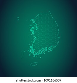 Map of Ireland-Wire frame 3D mesh polygonal network line, design sphere, dot and structure. Vector illustration eps 10.